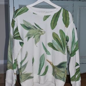 🌿 Tropical Palm/Banana Leaf Print H&M Sweater